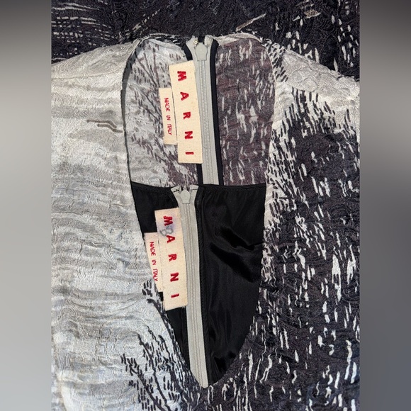 MARNI ITALY Abstract Landscape Tree Knit Jacquard Luxury Sheath 2pc Dress 38 US2 - Picture 10 of 12